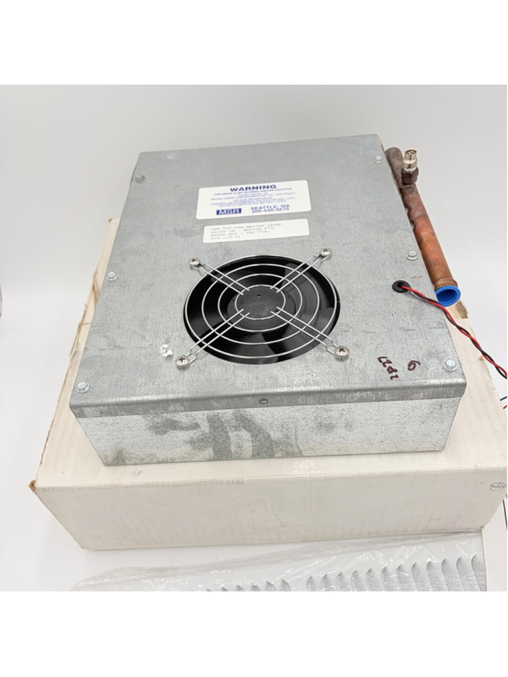 MSR 909 Toe Space Fan Heater 12VDC Hot Water Heater RV Marine NOS